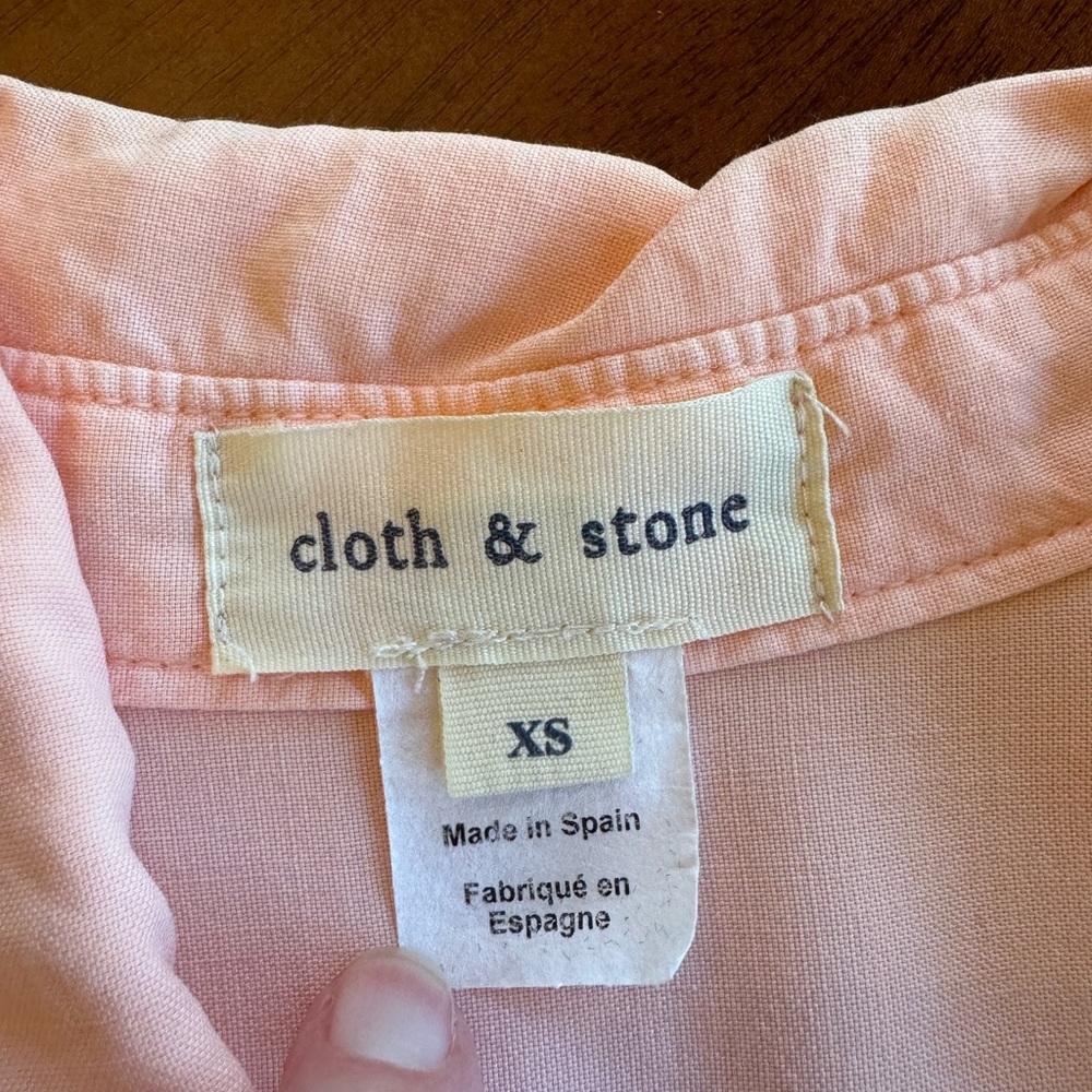 Cloth & Stone Peach Long Sleeve Tie Front Dress - Picture 3 of 10